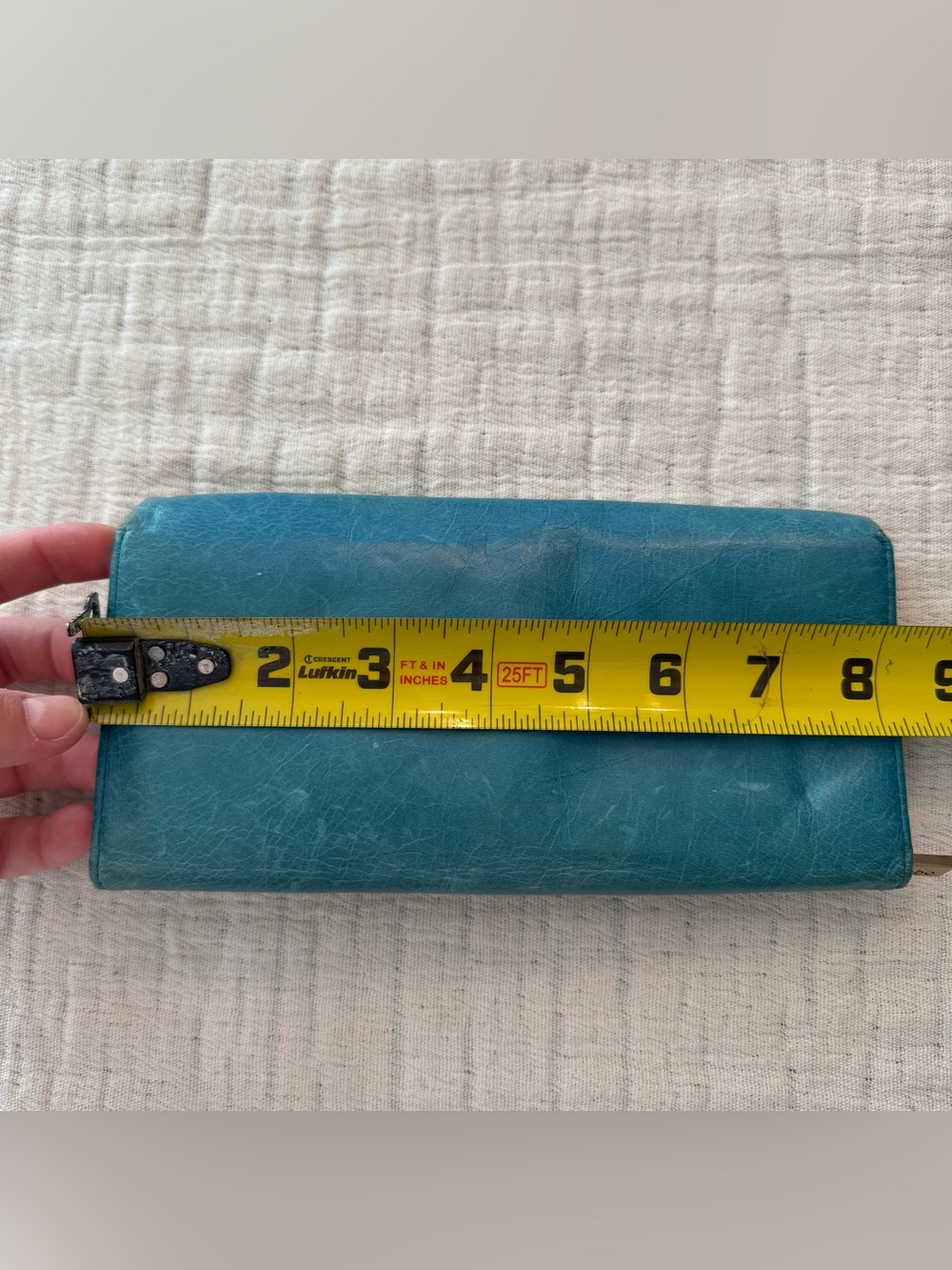 Hobo International Lauren Wallet Clutch Double Frame Light Blue Leather - Picture 7 of 8